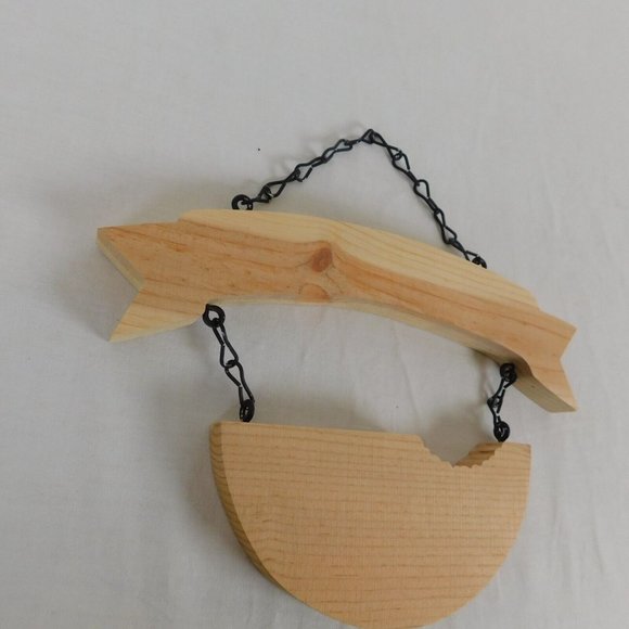 Unfinished Wood Sign Plaque Banner Watermelon Chain Hanging DIY Ready to Paint - Picture 3 of 5